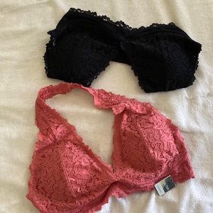 Halter Bralett size large salmon color never wore the black one worn